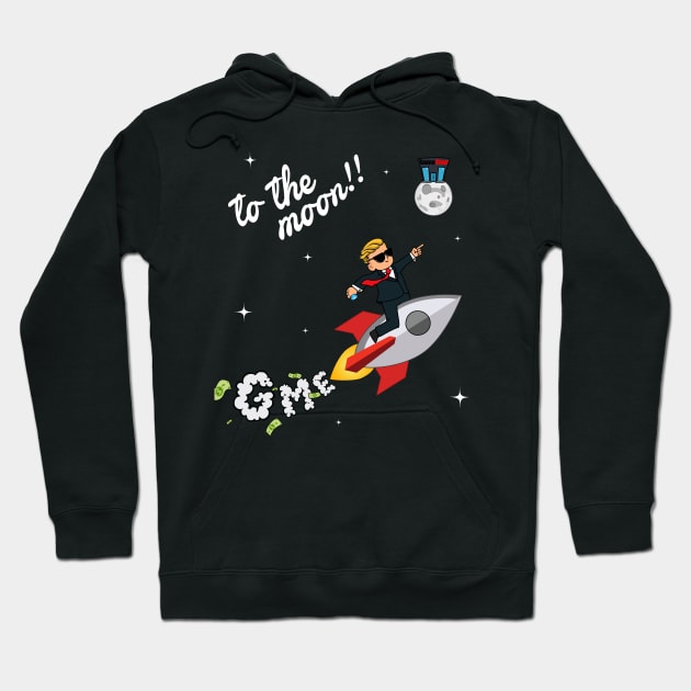 To the moon with WSB Hoodie by JamesCMarshall